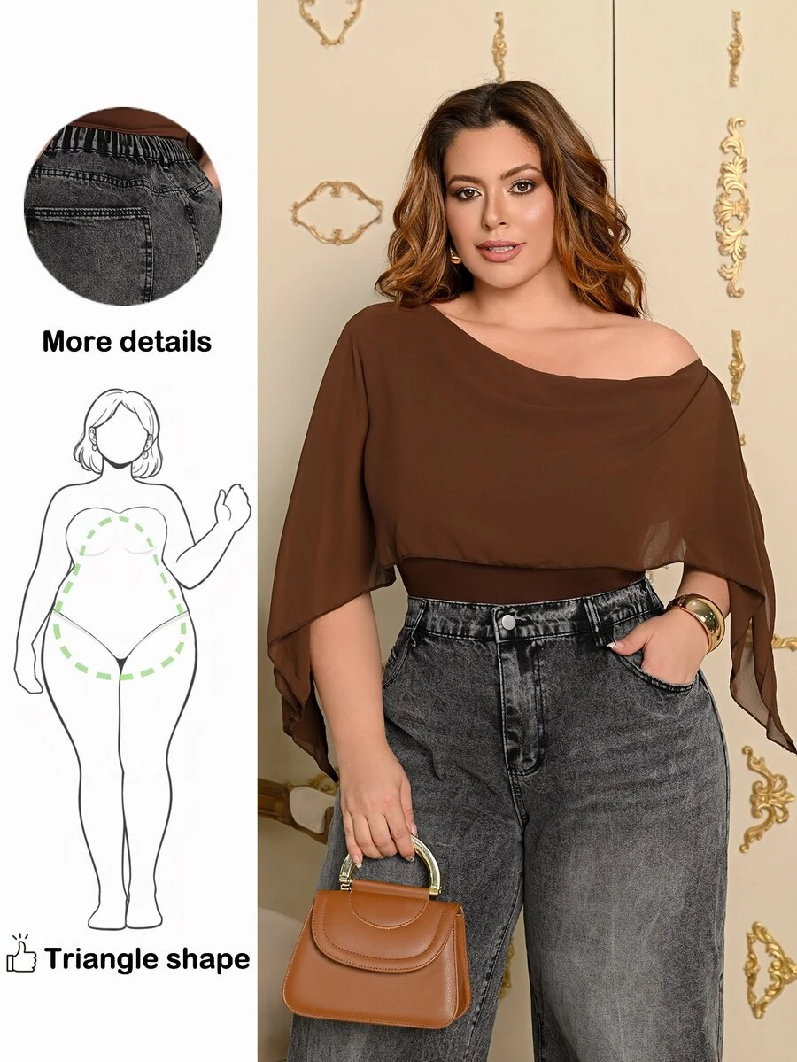 Wellenrocha Plus Size Relaxed Fit Straight Leg Blue Jeans,Fall Clothes For Women - Light Grey - View 1