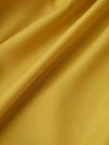 Breezaya Women's Solid Color Loose Halter Midi Casual Yellow Dress For Vacation - Yellow - View 5