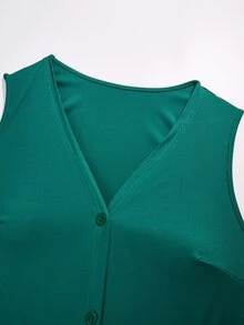 Poshavie Poshavie Plus-Size Women's Long Top With A Stylish Design, Fashionable And Casual Elegant Sexy, Relaxed And Chic. Party Going Out Dark Green Summer - Green - View 6