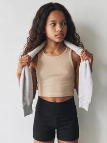 Maija Kids Maija Kids Tween Girls' Casual Solid Color High Waist Skinny Leggings, Spring/Summer - Black - View 5