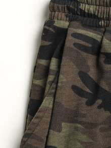 SHEIN Teen Girl Casual Daily Versatile Comfortable Camouflage Mid-Waist Straight Leg Sweatpants Teen Girl All-Season Style - Multicolor - View 7