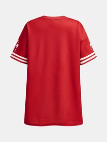 SHEIN Young Girl Loose Fit Printed Red Dress - Red - View 3