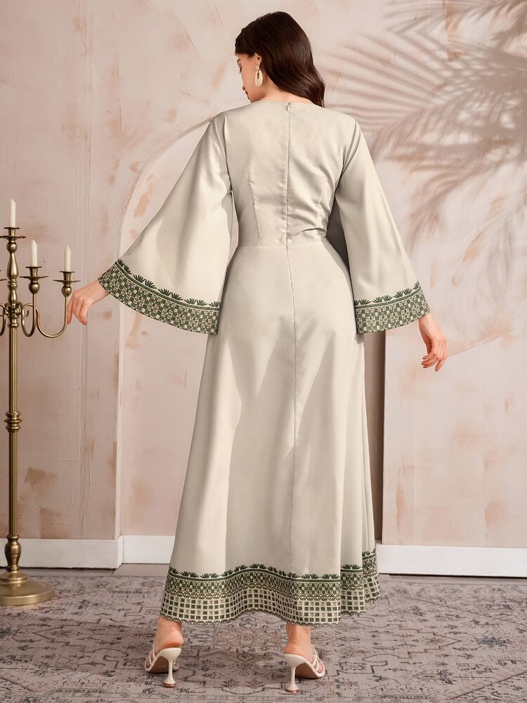 Mulvari 女款土耳其長洋裝 阿拉伯傳統端莊優雅 Filipiniana Kaftan 婚禮伴娘禮服 早晨晚間秋季穿搭 - 彩色 - 查看 6
