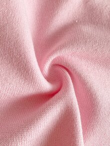PrepCrw Young Girls' Preppy Style Bow Embroidery Polo Collar Short Sleeve Sweater - Pink - View 7