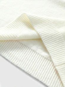 Manfinity Homme 男士拼色休閒日常長袖針織衫 - 米色 - 查看 5