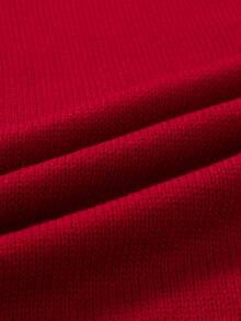 Manfinity Homme Men's Solid Color Casual Versatile Daily Wear Long Sleeve Sweater - Red - View 7