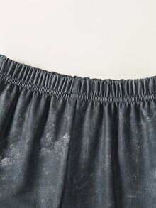 SHEIN 2件組嬰兒男寶寶秋冬套裝，灰色與白色長袖上衣配汽車圖案，純色休閒長褲，適合外出與節日穿著 - 黑色 - 查看 8