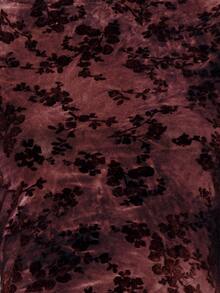Nöista Velvet Floral Burnout Dress. Party, Wedding Guest, Elegant Style. Elegant Boho - Burgundy - View 7