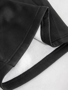 SHEIN Maternity Sweatpants American Style Wide Leg Casual Drawstring Loose Straight Leg Sporty Sweatpants Lazy Long Pants - Black - View 10