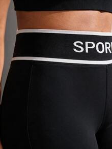 Slayform Slayform Women's Versatile Striped Colorblock Sports Shorts For Fitness - Black - View 9