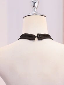 SHEIN Teen Girl Solid Color Sequin Decor Cinched Cinched Waist Mesh Patchwork Halter Neck Dress Christmas Prom Black Fall Elegant Cute Katseye - Black - View 7