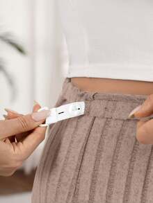 GentleRue Maternity Maternity Solid Color Ribbed Knit Drawstring Casual Pants Fall - Khaki - View 9