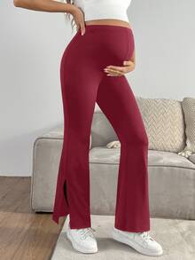 GentleRue Maternity 孕妇纯色休闲裤 - 紅色 - 查看 4