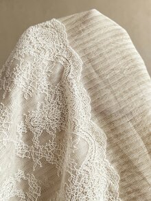 Elaquor Plus Size Women Lace Patchwork Long Sleeve Top And Pants Casual Daily 2 Pieces Set Fall/Winter Elegant Office Business Work 2 Pieces Set For Women - Apricot - View 7