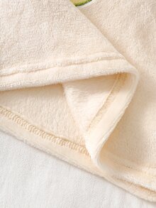 SHEIN 2件組女童針織圓領長袖褲套裝，酪梨刺繡圖案印花，極簡休閒舒適柔軟保暖抓絨內裡居家服，秋冬款 - 綠色 - 查看 5
