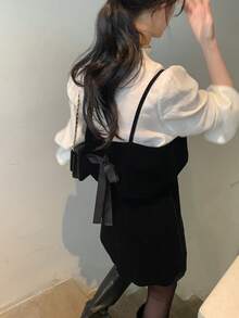 DAZY Women's Korean Style Camisole & Skirt 2 Pieces Set - Black - View 5