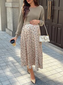 GentleRue Maternity 孕妇休闲花卉拼布哺乳连衣裙，秋季 - 彩色 - 查看 5