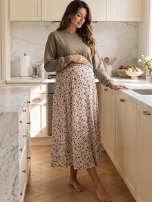 GentleRue Maternity 孕妇休闲花卉拼布哺乳连衣裙，秋季 - 彩色 - 查看 2