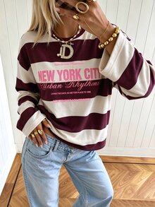 IslaSuriya Women's Autumn/Winter Basic Striped Colorblock Patchwork Round Neck Long Sleeve Blouse Suitable For Back To School, Travel, Casual Occasions - Multicolor - View 4