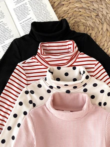 Young Girl Young Girl High Neck Long Sleeve Randon 4pcs - Multicolor - View 4