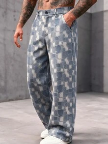 SLATEMANN Men's Mature Casual Loose Fit Trousers, Perfect Choice For Holiday Gift - Blue - View 5