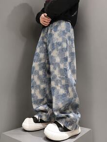 SLATEMANN Men's Mature Casual Loose Fit Trousers, Perfect Choice For Holiday Gift - Blue - View 1