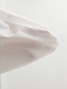 Solivie 女士单排扣休闲百搭日常短袖衬衫 - 白色 - 查看 5