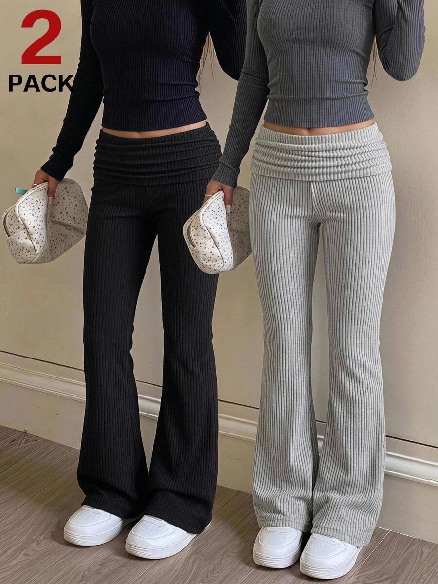 2 قطعة بنطلون للفتيات المراهقات - متعدد الألوان - مشاهدة 1
