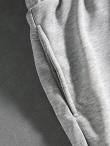 ROMWE MEN Men's Streetwear Patchwork Distressed 2 In 1 Loose Fit Sweatpants - Grey - View 5