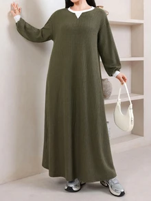 Veilorie Plus Size Women's Colorblock Casual Daily Long Sleeve Sweatshirt - Coffee Brown - View 4