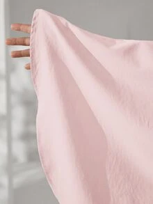 Veilorie Plus Size French Lace Patchwork Single-Breasted Pleated Blouse And Loose Long Pants 2 Pieces Set Autumn Wedding Formal Dusty Pink Elegant - Baby Pink - View 8