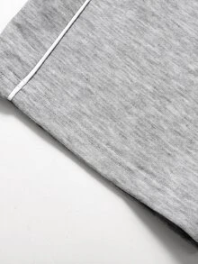 SHEIN Tween Girl Colorblock Drawstring Waist Casual Loose Sweatpants - Grey - View 3