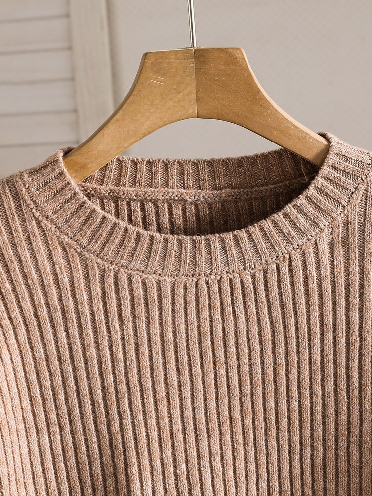 SHEIN Tween Girl Knit Solid Color Crew Neck Loose Casual Sweater And Long Pants 2 Pieces Set - Multicolor - View 6