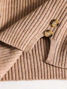 SHEIN Tween Girl Knit Solid Color Crew Neck Loose Casual Sweater And Long Pants 2 Pieces Set - Multicolor - View 10