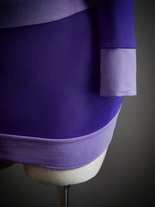 Amplova 3pcs Women's Halloween Costume Cosplay Party Purple Cartoon Colorblock Ruched Bust Crop Tee & Bodycon Skirt & Scarf - Purple - View 10