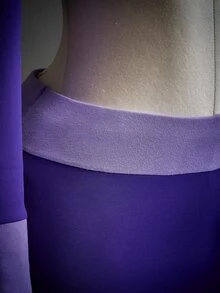 Amplova 3pcs Women's Halloween Costume Cosplay Party Purple Cartoon Colorblock Ruched Bust Crop Tee & Bodycon Skirt & Scarf - Purple - View 11