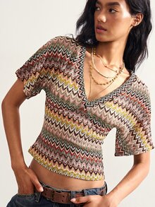 Bohemela Women's Summer Casual Striped Waist-Cinched T-Shirt - Multicolor - View 9