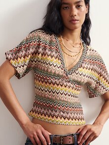 Bohemela Women's Summer Casual Striped Waist-Cinched T-Shirt - Multicolor - View 4