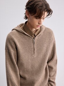 NEOSTRIT 男士純色休閒日常連帽衛衣 - 卡其色 - 查看 7