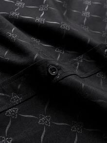 Calvornis Men's Black Button Down Long Sleeve Slim Fit Business Formal Dress Shirt,Long Sleeve Men Shirt, For Fall, Ceremony - Black - View 5