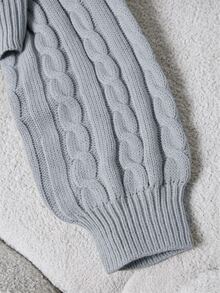 Franclia Women's Cable Knit Round Neck Long Sleeve Casual Sweater - Iron Gray - View 8