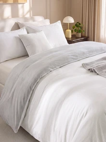 3pcs Polyester Duvet Cover Set (1 Duvet Cover + 2 Pillowcases, Comforter Not Included), Vintage Bicolor Design With Shiny Accents, Soft & Skin-Friendly, Suitable For Bedroom, All Seasons - Multicolor - View 3