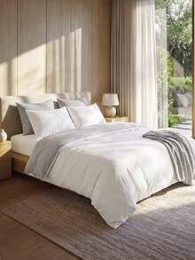 3pcs Polyester Duvet Cover Set (1 Duvet Cover + 2 Pillowcases, Comforter Not Included), Vintage Bicolor Design With Shiny Accents, Soft & Skin-Friendly, Suitable For Bedroom, All Seasons - Multicolor - View 8