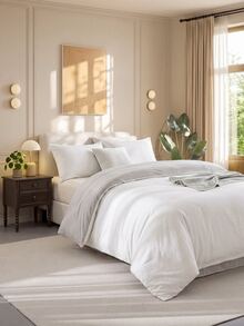 3pcs Polyester Duvet Cover Set (1 Duvet Cover + 2 Pillowcases, Comforter Not Included), Vintage Bicolor Design With Shiny Accents, Soft & Skin-Friendly, Suitable For Bedroom, All Seasons - Multicolor - View 2