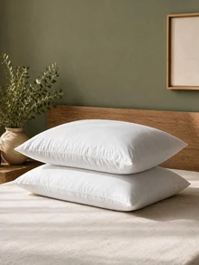 1pc Super Soft Comfortable Waterproof Pillowcase Without Filler, White Simple Bed Pillow Cover For Bedroom - White - View 3