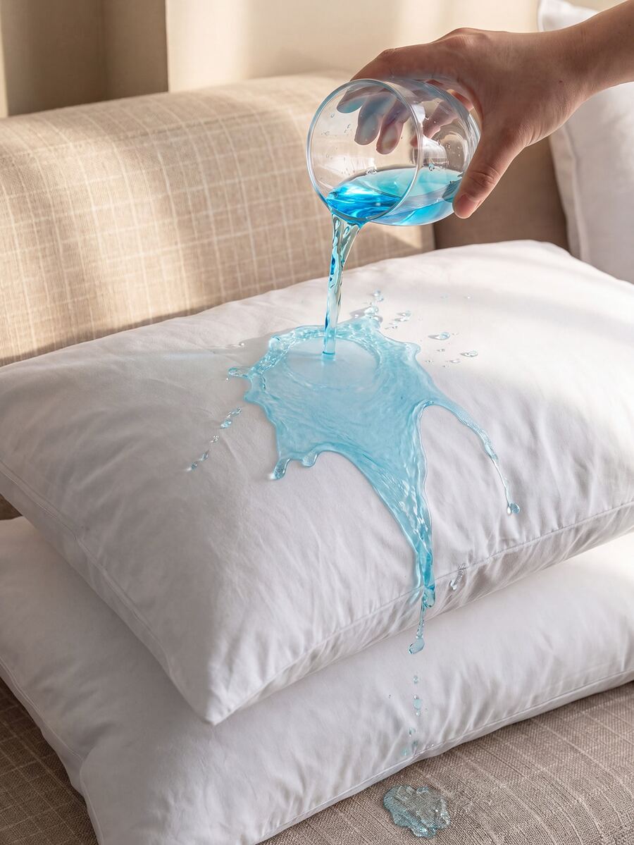 1pc Super Soft Comfortable Waterproof Pillowcase Without Filler, White Simple Bed Pillow Cover For Bedroom - White - View 1