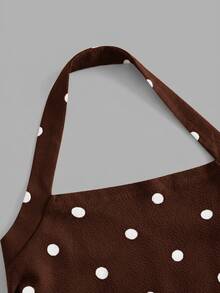 Young Girl Young Girl Young Girl Casual Fashion Polka Dot Halter A-Line Dress - Coffee - View 2