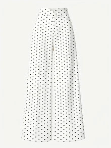 SHEIN LUNE 女款波點休閒日常穿著長褲 - 彩色 - 查看 4