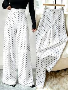 SHEIN LUNE 女款波點休閒日常穿著長褲 - 彩色 - 查看 6