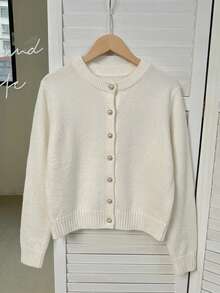 Franclia Women's Simple Versatile Fashion Elegant Cardigan - White - View 5